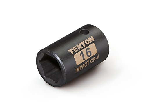 TEKTON 47771 1/2-Inch Drive by 16 mm Shallow Impact Socket, Cr-V, 6-Point