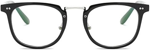 Amomoma Square Reading Glasses Optical Frame Clear Lens Eyewear Eyeglasses AM5021 C1 Bright Black