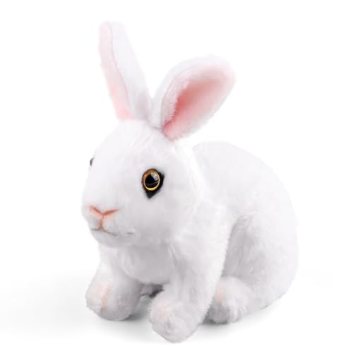 Photo 1 of Anboor 7.87'' Realistic Rabbit Stuffed Animal, Lifelike Bunny Plush with Floppy Ears, Ideal Baby Stuffed Animal Plush? Cute Animal Bunny Toy for Kids (White)