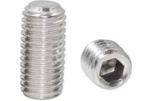 YGTGZ M5-0.8 x 6mm Stainless Steel Socket Hex Grub Screw, Metric Thread Set Screw, Internal Hex Drive Cup-Point（50pcs）