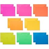American Greetings Single Panel Blank Cards with Envelopes, Neon Rainbow (100-Count) - 5672262