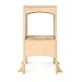 Guidecraft Heartwood Kitchen Helper - Solid Maple: Premium Solid Wood, Folding, Adjustable Height Baking Stool For Toddlers, Kids Cooking Furniture - Limited Edition
