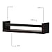 Wallniture Utah Nursery Book Shelves - Set of 2 Floating Bookshelf for Kids Room - Multi-use Kitchen Spice Rack and Bathroom Organizer, Wood Black