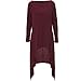 Xuan2Xuan3 Womens Long Sleeve Oversized Top Tunic Shirt Loose Casual Dress,Wine Red,X-Large