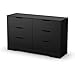 South Shore Holland 6-Drawer Double Dresser-Pure Black, Queen