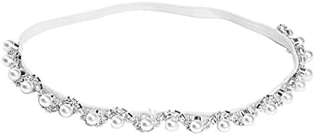 Wivily Sparkling Pearls Baby Girls Head Band Elastic Newborn Photography Accessories (Silver)