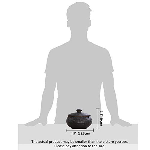 Lependor Ceramic Ashtray with Lids, Windproof, Cigarette Ashtray for Indoor or Outdoor Use，Ash Holder for Smokers,Desktop Smoking Ash Tray for Home Office Decoration - Black - Thumbnail 5
