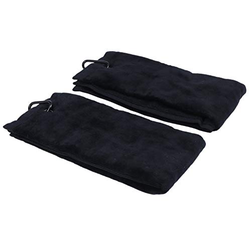 SNOWINSPRING-2-Pieces-Microfiber-Towel-Cleaning-Towel-with-Clip-for-Yoga-Camping-Gym-Black-24inch-x-16inch