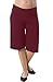 Jinson Women's Maternity Shorts Wide/Straight Comfortable Knee Capri Lounge Pregnancy Pants Wine Red L