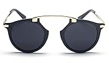 GAMT Retro Round Metal Sunglasses Fashion Mirrored Lens Designer with Case