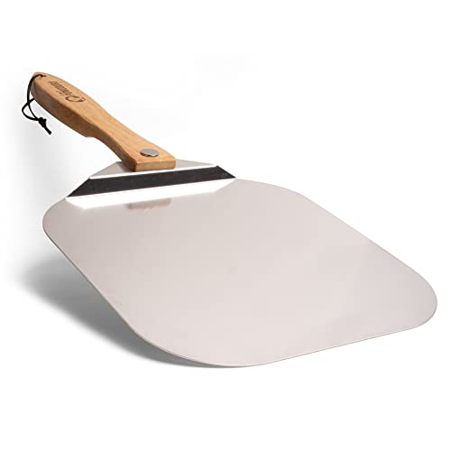 Chef Pomodoro Aluminum Pizza Peel 12x14 in, Foldable Wood Handle