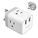 UK Ireland Hong Kong Travel Adapter Plug, TESSAN UK Power Adapter with 3 American Outlets and 2 USB Charging Ports, USA to UK British England Scotland Irish Outlet Adaptor-Safe Grounded Type G primary