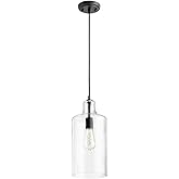 Quorum 8141-69 Transitional One Light Pendant in Black Finish,