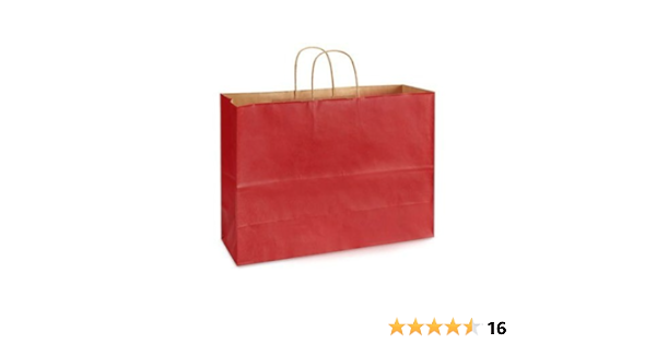 Download Amazon Com Red Bags Extra Large Kraft Paper Gift Wrap Shopping Bags Vogue Size 16w X 12h X 6 25 Bags Made In Usa Health Personal Care