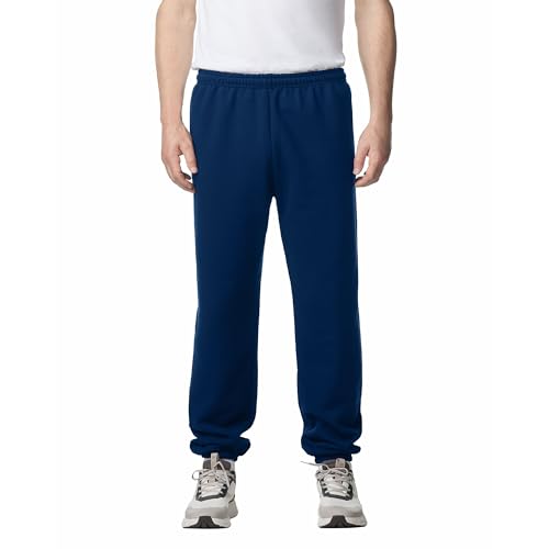 Gildan Fleece Elastic Bottom Sweatpants, Style G18200 Pantaln Deportivo, Azul Marino, M para Hombre