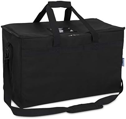 Commercial Quality Insulated Food Delivery Bag- Large 23” x 13” x 15", Thick Thermal Insulation, Extra Strength Zippers, by HicksCoolers (Black)