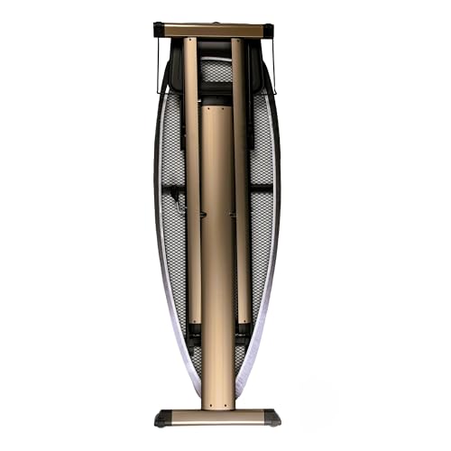 GoldVIP XXL Professional Ironing Board 130 x 47 cm – For Boiler Iron, Lightweight Anodised Aluminium and Stable Structure – Height Adjustable – Made in Europe