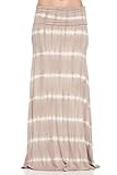 Frumos Womens Tie Dye Long Skirts Elastic Waist Maxi Skirts