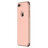 Hovisi 3 In 1 Anti-Scratch Anti-Fingerprint Shockproof Electroplate Frame With Non Slip Coated Case For iPhone7 Plus (Rose Gold)