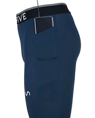 Take Five Men’s Side Pockets Cool Dry Tights UV Protection Compression Baselayer Cycling Yoga Leggings (Z805, XL)
