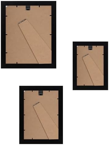 10-teiliges Collage Bilderrahmen Set verschiedene Größen Schwarz - Zwei 20x25, Vier 13x18 & Vier Bilderrahmen 10x15 - Fotorahmen für Mehrere Fotos mit Bruchsicherem Glas