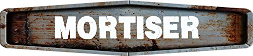 Any and All Graphics MORTISER Rustic Weathered Metal Look Diamond Shaped 4"x18" Composite Aluminum Novelty Street Sign
