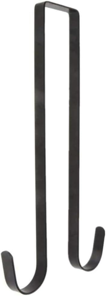 Wreath Hangers - ZERIRA 15 Inches Double Side Wreath Hanger Over The Door for Christmas and Party Decoration, Hanging Clothing, Towels, Wreaths, Bags (Black)