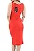 YMING Women’s Zipper-Front Sleeveless Bodycon Stretch Evening Club Dress(Red,L)