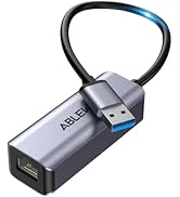 ABLEWE USB to Ethernet Adapter, USB 3.0 to 100/1000 Gigabit Ethernet LAN Network Adapter, RJ45 In...