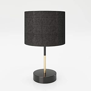 PLAYBOY Designer tafellamp met zwarte lampenkap van stof, geschikt als tafel- of decoratieve lamp, nachtlampje…