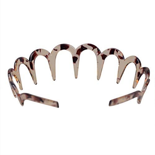 Mobestech 3pcs Zig Zag Headband Shark Tooth Comb Hair Band Resin