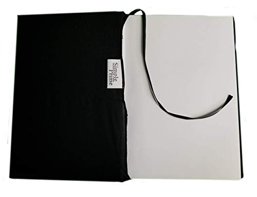 Book Protector with Sewn in Book Marker (Black) 6 Pack Stretchable Book Cover Washable Reusable Durable for Hard Book Cover