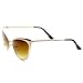 zeroUV - Womens Fashion Full Metal Metallic Cat Eye Sunglasses