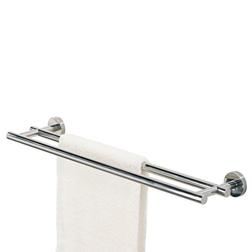 Tiger Porta-Asciugamani Doppio, Acciaio Inox Spazzolato, 58.1x5x13 cm