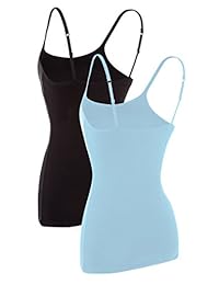 Maysoul Camisola de algodón para dama, sin relleno, sin repisa, sujetador, sin mangas, paquete de 2