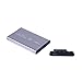 USB 2.0 External 2.5-inch SATA Aluminum HDD Enclosure Case for Laptop (Silver)