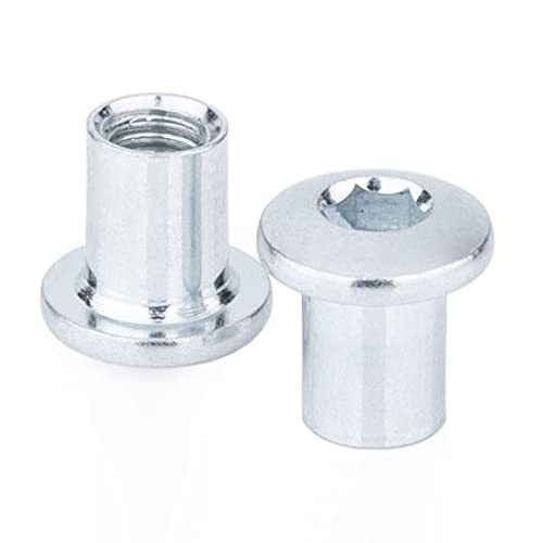 M6X10-13 Barrel Nuts, Socket Head, Insert Furniture Hexagonal Allen Rounded Head Cap Nuts, Alan Key Sleeve Hex Nut, Zinc Plated Galvanized Heavy Duty Rivet Hex Fasteners for 8mm Bolts (25 pack)