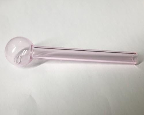 MFHX Handmade Stained Glass Oil Burners, 4.7 inches long, Thick Glass (4Pcs, Pink)