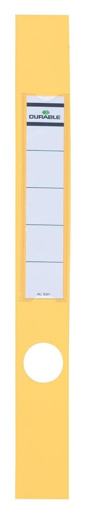 Durable Ordofix Self-Adhesive Spine Labels - Perfect for Lever Arch Files & Folders - Yellow - Pack of 10 - 40mm Width