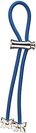 Pulleez Sliding Ponytail Holders Elastic Hair Tie Bracelet - Metal (Bow - Dark Blue Elastic)