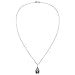 Vintage Floral Vine Adorned Teardrop Abalone Shell .925 Sterling Silver Pendant Necklace