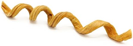 9 Inch Odor-Free Thin Bully Stick Springs / Curls - All-Natural, Grass Fed - Great for Small Dogs (6 Springs)