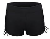 Angerella Women Solid Bikini Bottom Full Lined Boy-Leg Mini Swim Shorts Swimwear