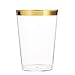 Munfix 100 Gold Plastic Cups 8 Oz Clear Plastic Cups Tumblers Gold Rimmed Cups Fancy Disposable Wedding Cups Elegant Party Cups with Gold Rim