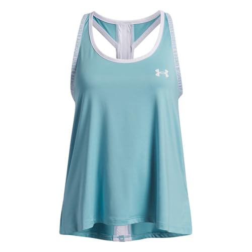 Under Armour Girls' Knockout Tank Top, (425) Blue Haze / / White, X-Small