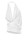 Simlu White Backless Tops for Women, White, Small