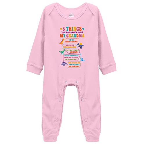 Yeavomeny 5 Things You Shuold About My Grandma Toddler Rompers Baby Boy Girl Bodysuit Long Sleeve