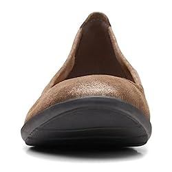 Clarks Women's Jenette Ease Ballet Flat, Pewter, 8