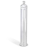 LeLuv Vacuum Cylinder for Penis Pumps Seamless Untapered Medical-Grade Clear Acrylic with Measurement Marks and Locking Fitting 1.35 Inch x 9 Inch
