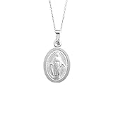 Ritastephens Children's Sterling Silver Baby Miraculous Medal Charm Pendant Necklace 16 Inches